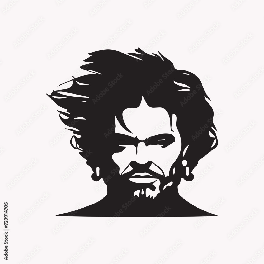 Men face silhouette design element vector. Men face silhouette design element vector.