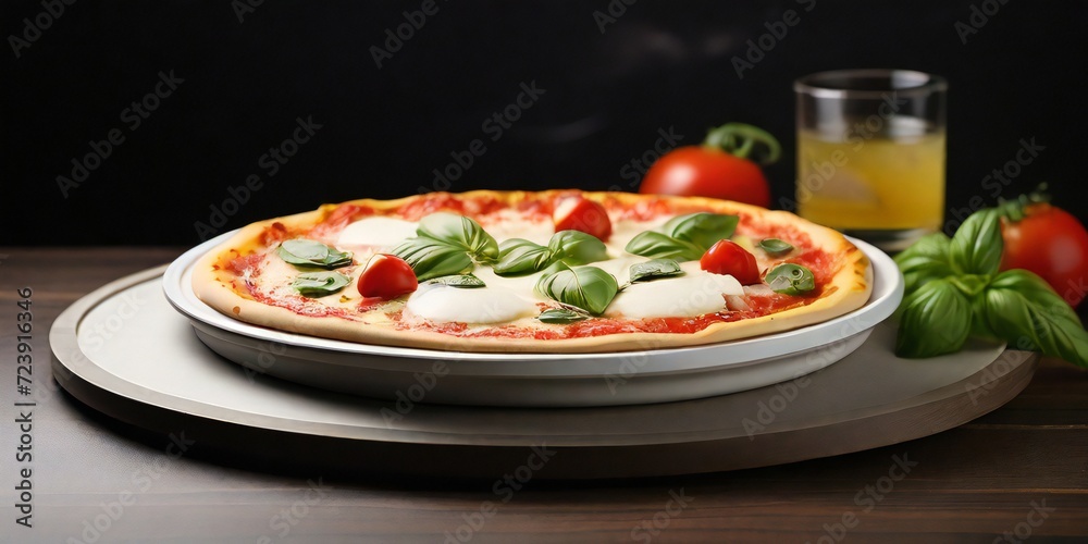 pizza with tomato and basil pizza with tomato and basil