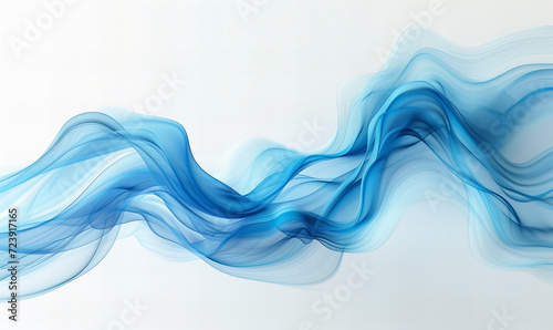Abstract blue wave backdrop on white background