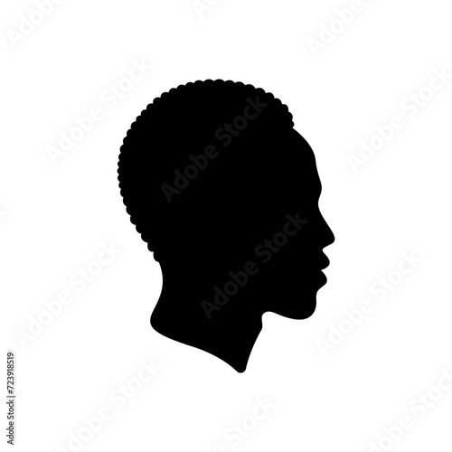 Silhouette of a person with a head. African people silhouettes vector illustration. Black people silhouette, black lives matter, black month history.