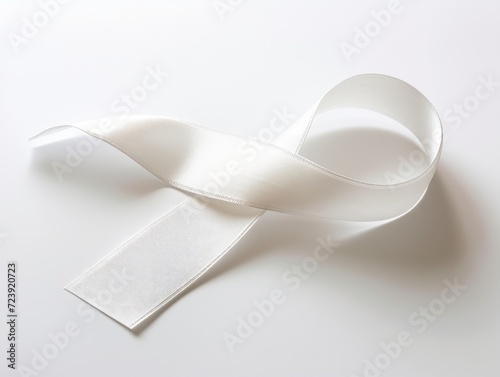 white ribbon on white background photo