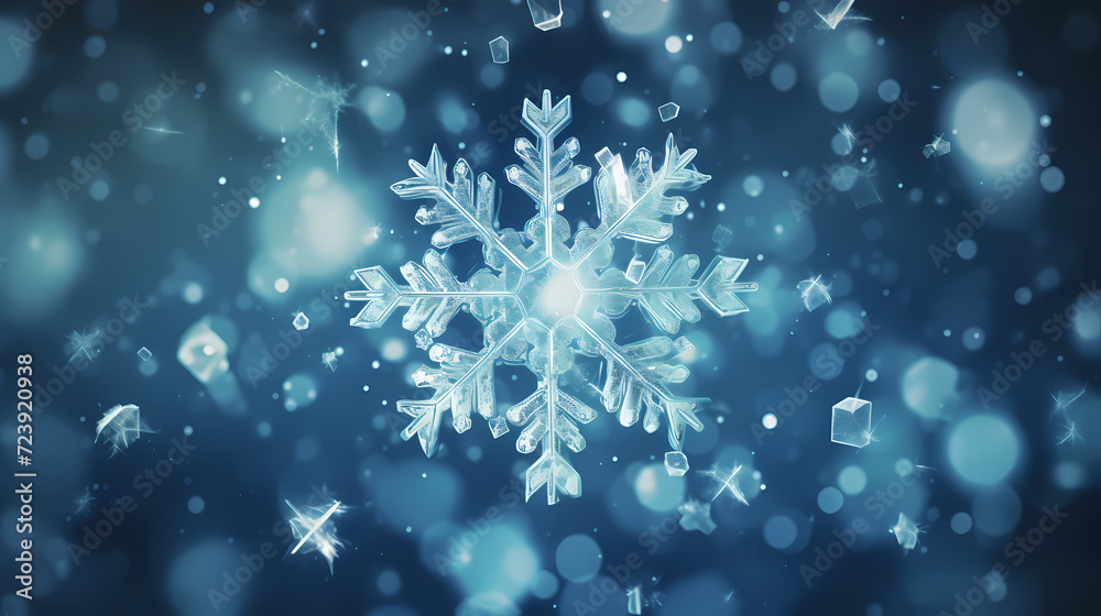 Snowflake background, snowflake border, winter holiday background, soft colors and dreamy atmosphere