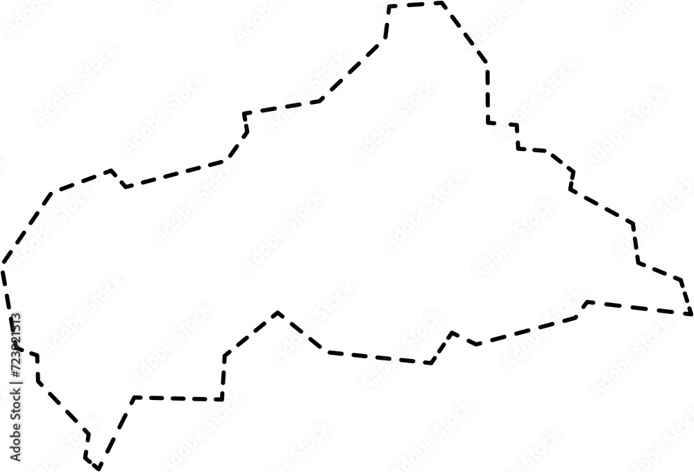 dash line drawing of central african map.