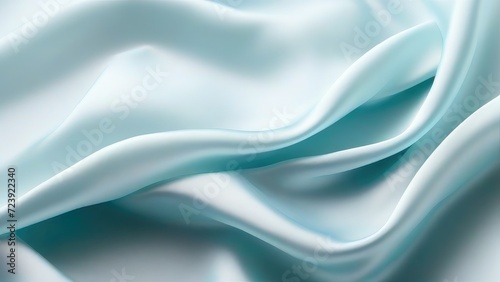 Light blue satin texture that is a light blue silver fabric silk panorama background with a beautiful and natural soft blur pattern