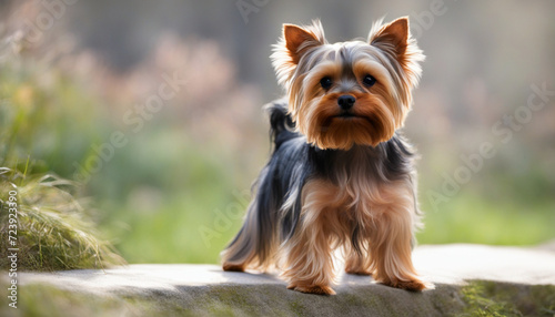 Yorkshire terrier portrait, sunny day