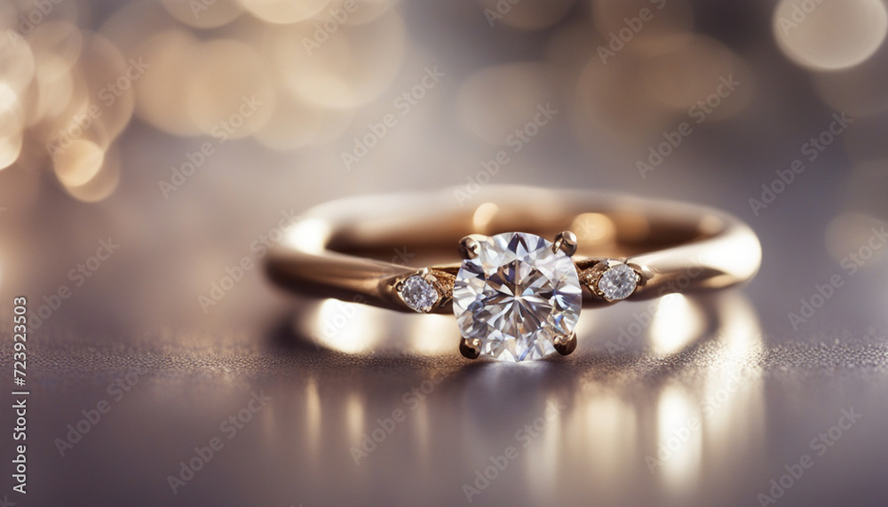 Designer ring on a sparkling background Designer ring on a sparkling background