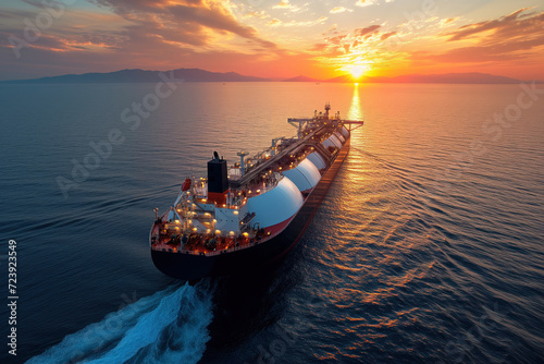 Delivery of liquefied gas to harbor port for logistics distribution AI Generation