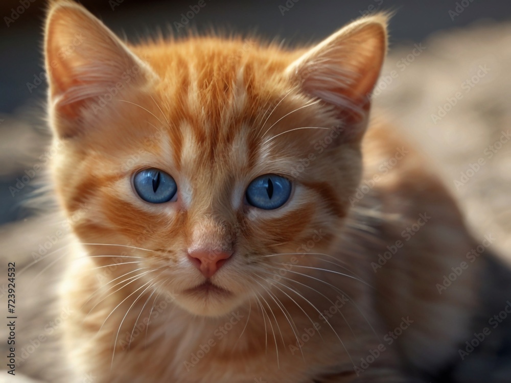 Gato bege fofo com olhos azuis 