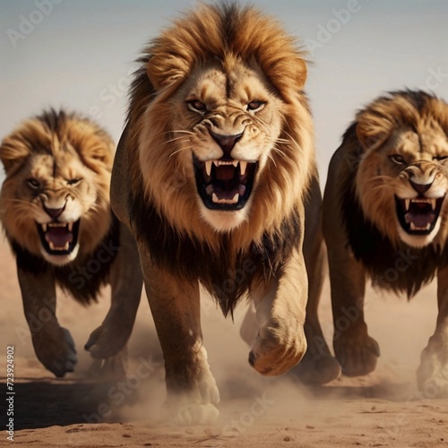 lion and lioness, Africa, savannah, safari, hungry lions © Fernando Sanso