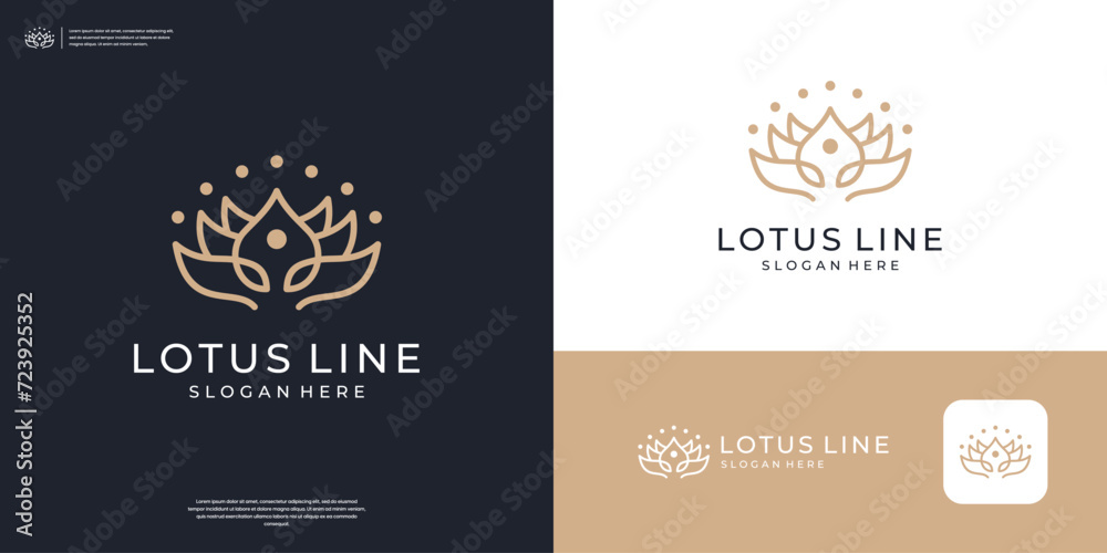 Naklejka premium Abstract beauty lotus flower logo design template