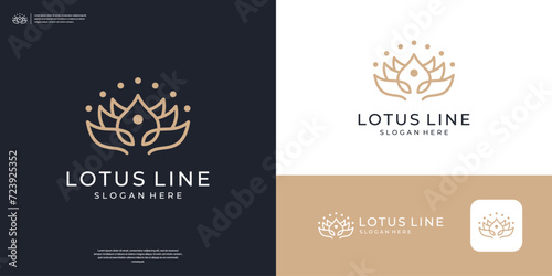 Abstract beauty lotus flower logo design template
