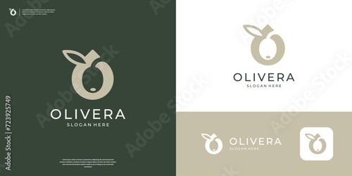 Minimalist olive oil logo design template