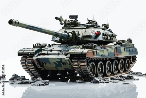 Military tank isolated