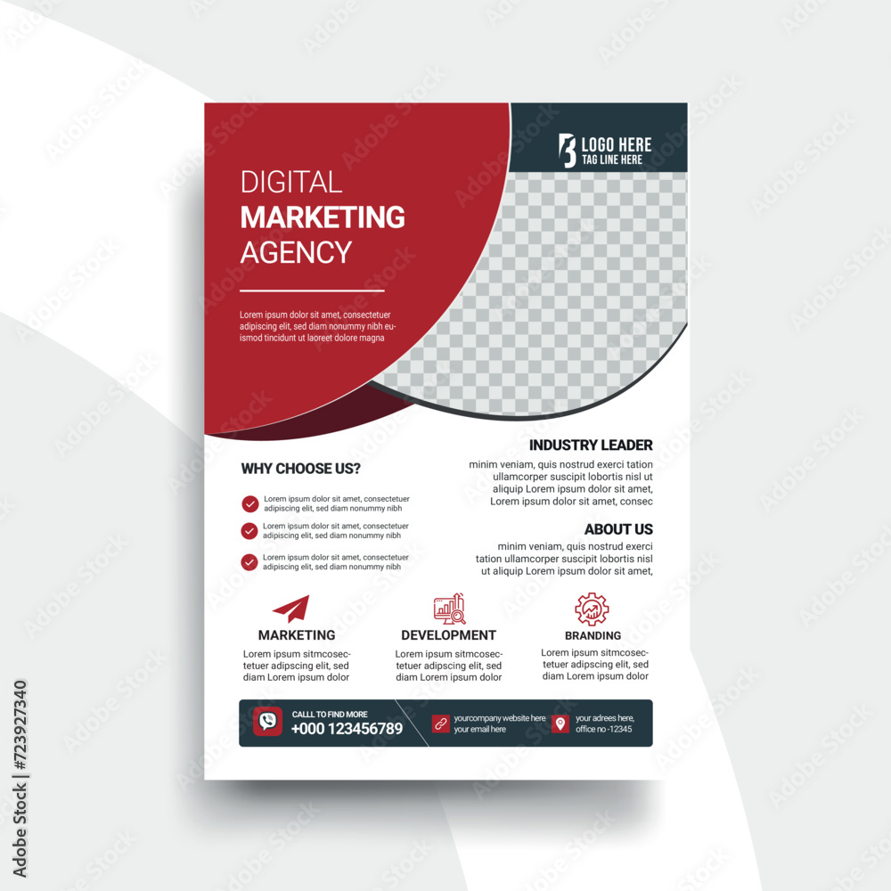 Obraz premium Creative corporate business flyer template unique shape used for business poster layout with minimalist layout