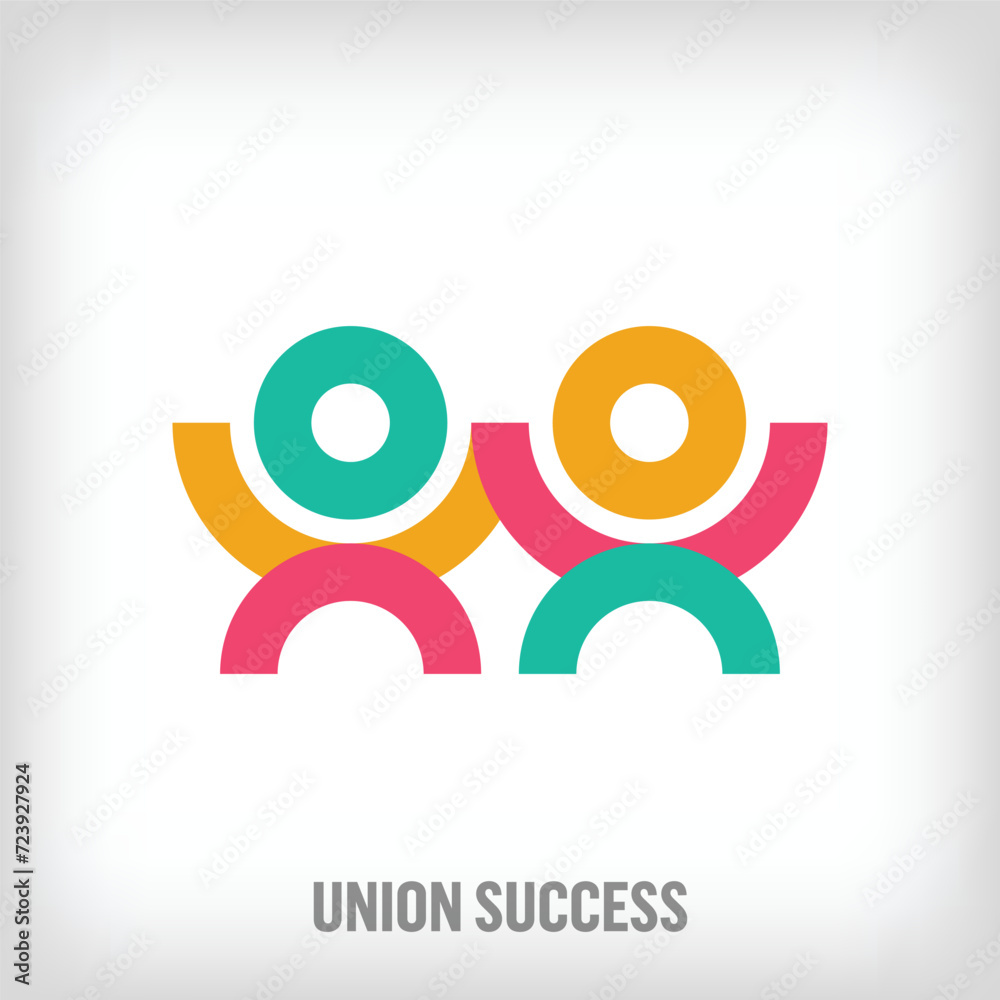 Teamwork and people side by side raising hands, solidarity idea, modern logo. Unique color transitions. people logo template. vector. Teamwork and people side by side raising hands, solidarity idea, modern logo. Unique color transitions. people logo template. vector.