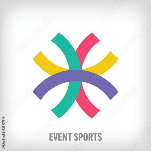 Creative event sports bars logo. Unique design color transitions. Creative geometric bars logo template. vector.	
