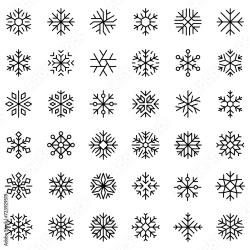 Snowflake Thin Line Icons