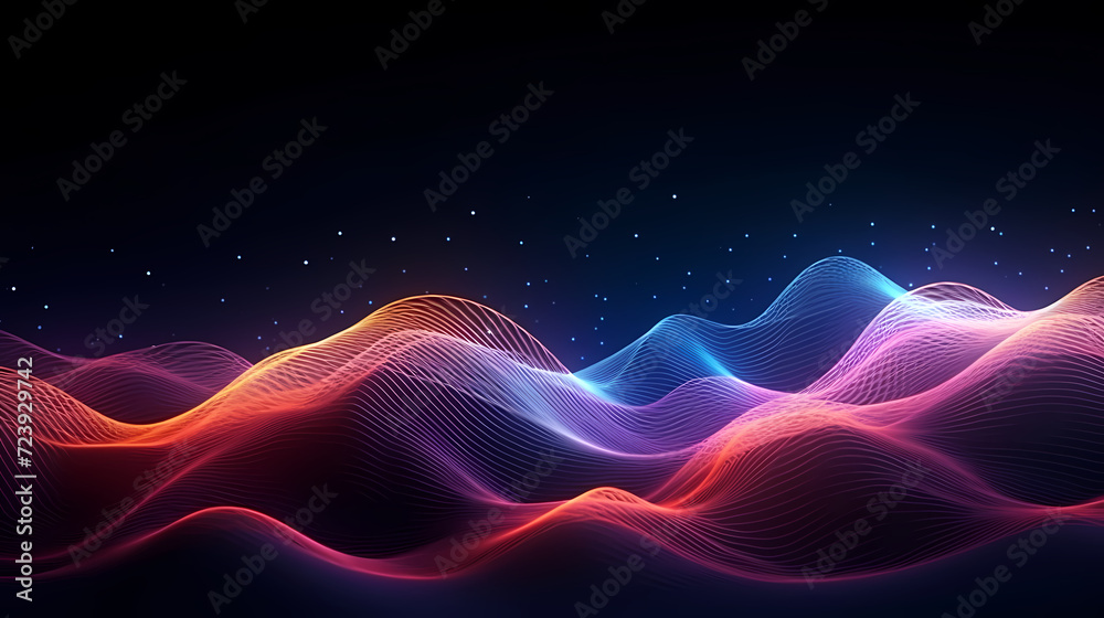 Digital technology blue rhythm wavy lines abstract graphic poster web page ppt background Digital technology blue rhythm wavy lines abstract graphic poster web page ppt background