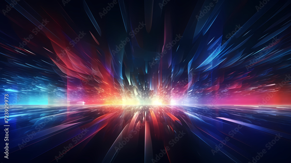 Obraz premium Digital technology blue rhythm wavy lines abstract graphic poster web page ppt background