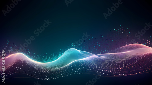 Digital technology blue rhythm wavy lines abstract graphic poster web page ppt background