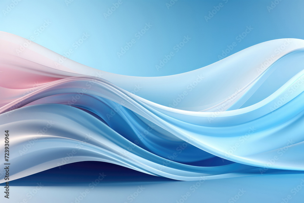 Fototapeta premium Abstract background in the form of blue waves