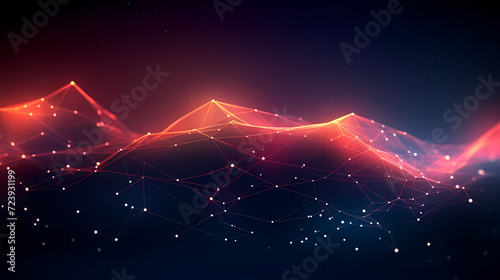 Digital technology blue rhythm wavy lines abstract graphic poster web page ppt background