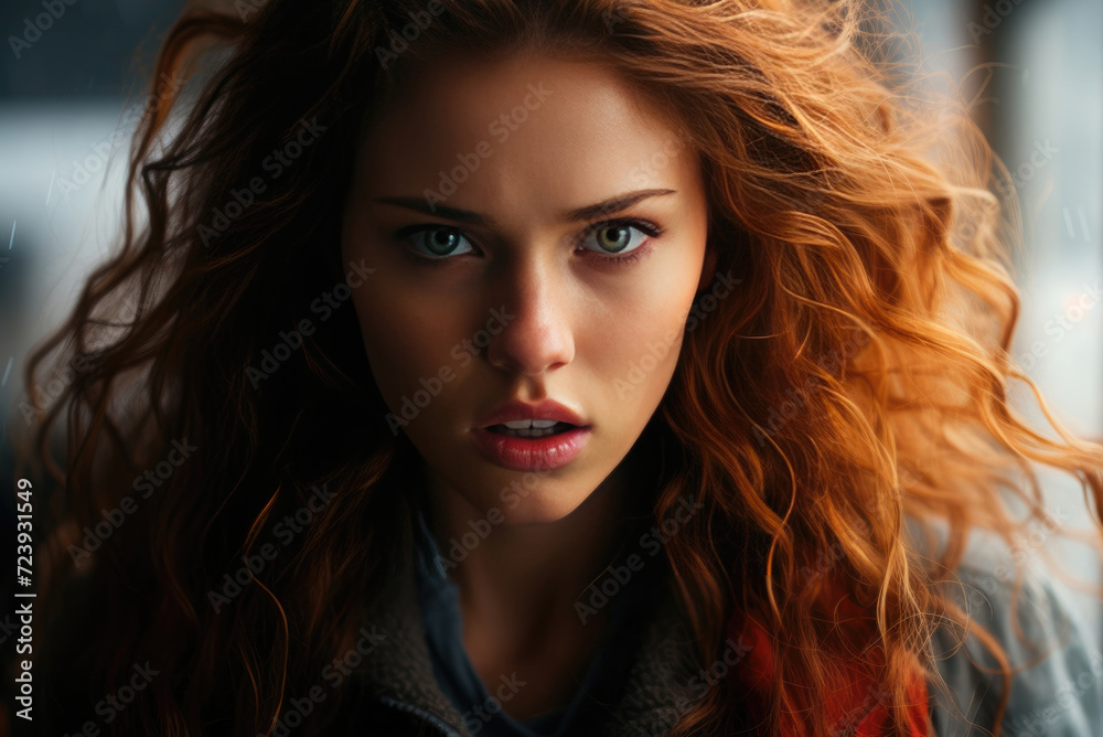 Emotion of anger or rage of a young Caucasian woman Emotion of anger or rage of a young Caucasian woman
