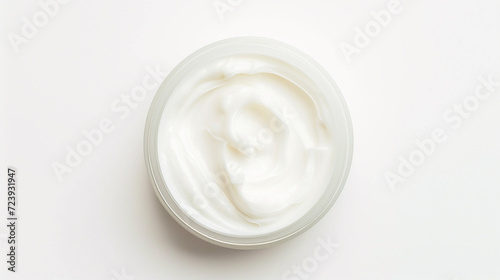 clean beautiful cream background. white spread cream. cream in its white container. Tried colored cosmetic and foundations. swatch cream green natural gel droplets. skin and body lotions. wallpaper.