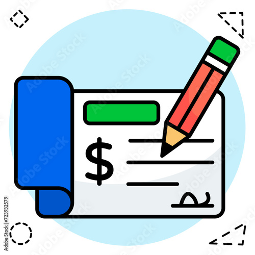 Vector design of cheque writing