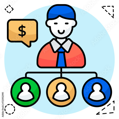 A modern design icon of user network