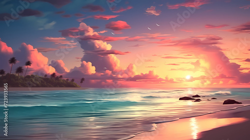 Wallpaper Mural Panoramic natural landscape of beautiful beach Torontodigital.ca