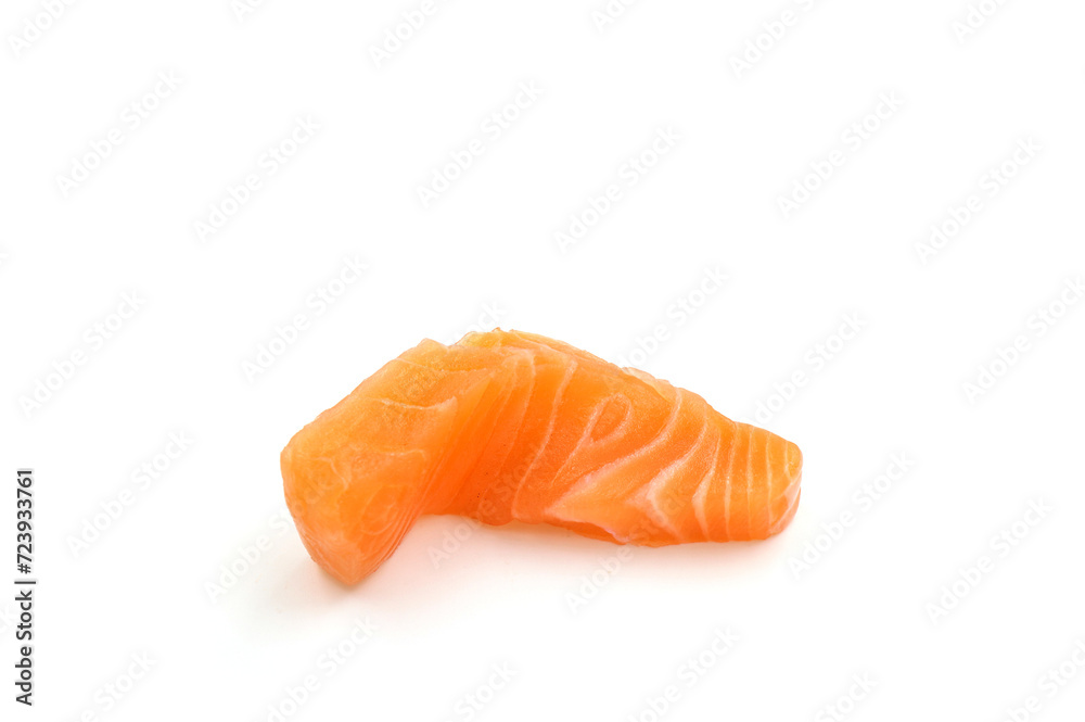 salmon fish fresh meat slice isolated on white background. salmon fish fresh meat slice isolated on white background.
