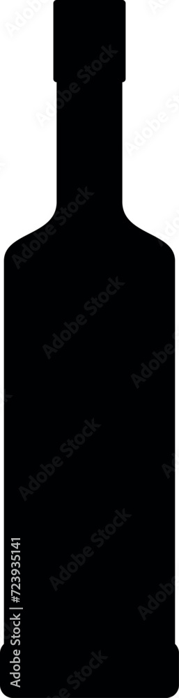 Silhouette of Alcohol Glass Bottle Icon. Vector Illustration. Silhouette of Alcohol Glass Bottle Icon. Vector Illustration.