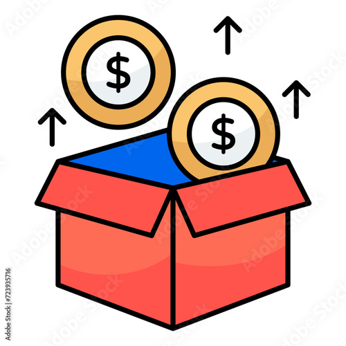 Premium download icon of cash box