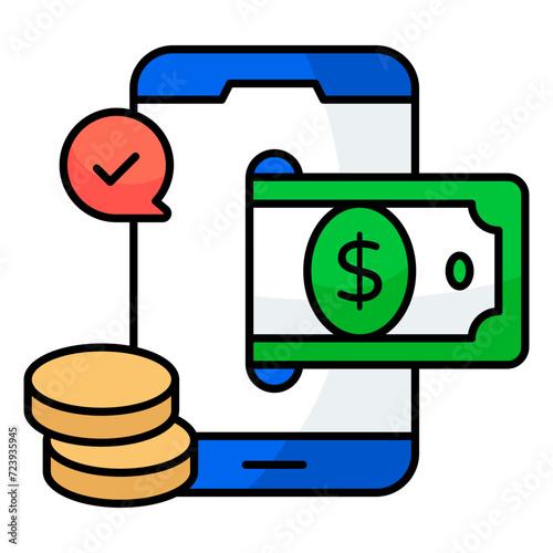 A unique design icon of mobile money withdrawal 