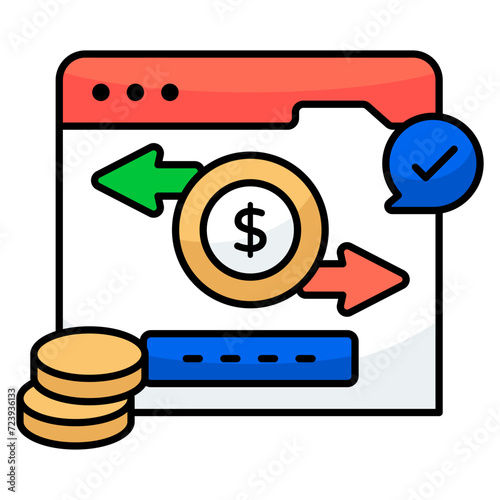 Modern design icon of money transfer