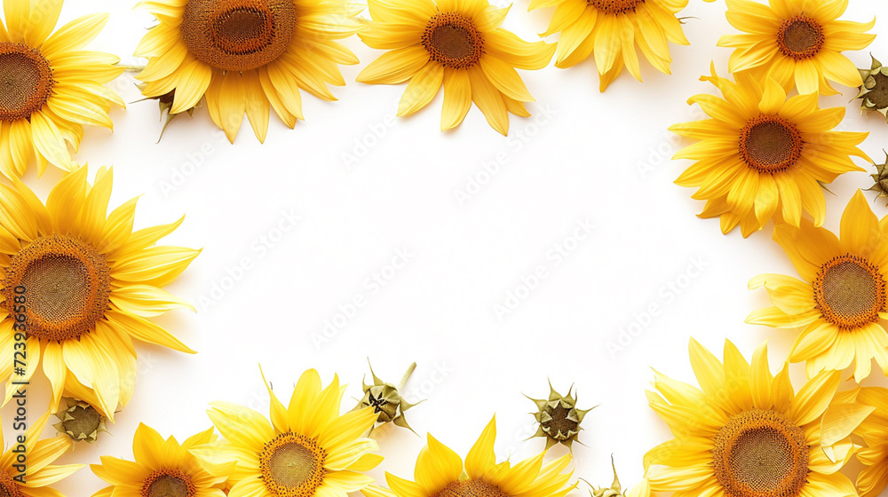 Radiant Sunflower Border Background Radiant Sunflower Border Background