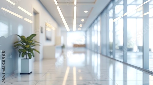 blurred background of a light modern office interior, completely empty 