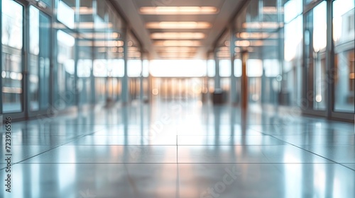 blurred modern office background for linkedin profile picture hallway expansive symmetrical  