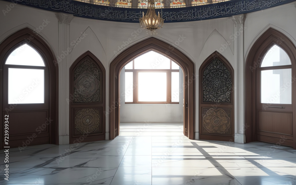 photo mosque interior building for ramadhan ai generated