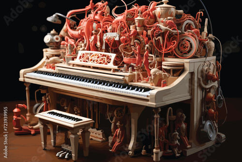Small toy piano made of wood
