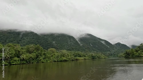 Landscape of limestone mountain in Lengguru Fold Belt, Kaimana, West Papua