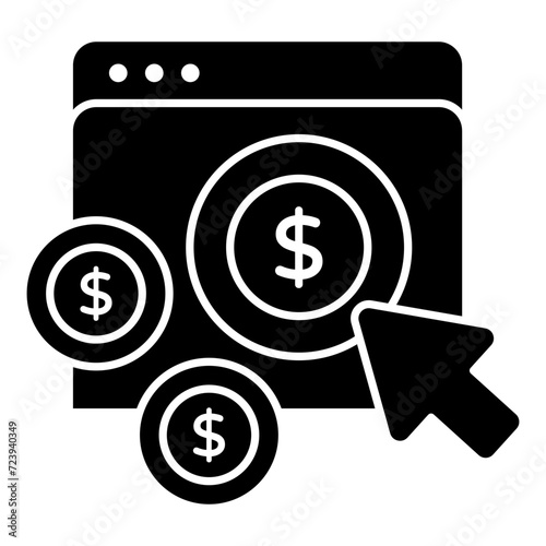 Conceptual flat design icon of pay per click