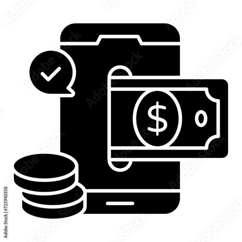 A unique design icon of mobile money withdrawal 