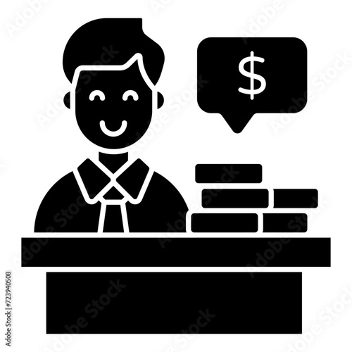 Dollar with avatar showcasing investor icon 