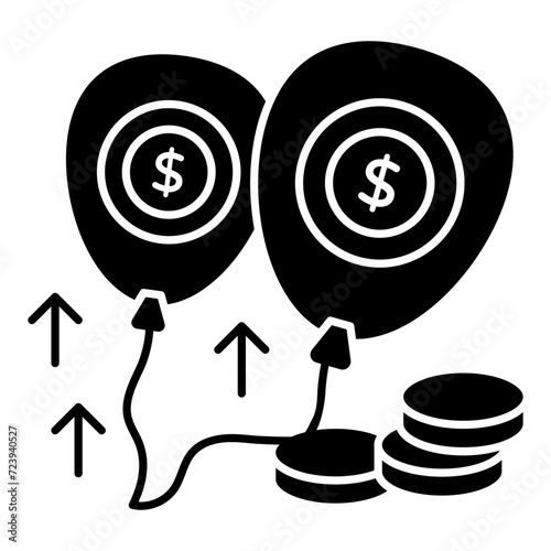 A unique design icon of financial balloons 