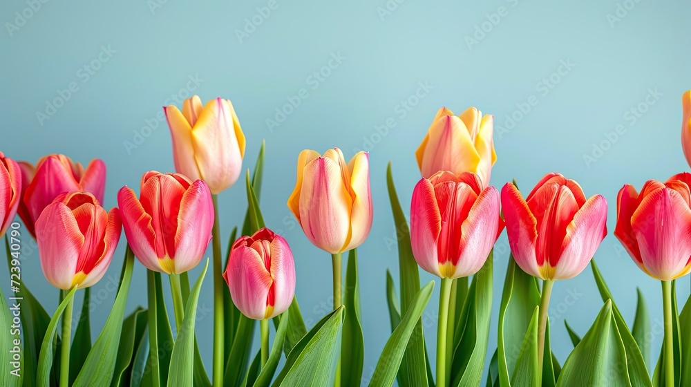 Tulip border with copy space 