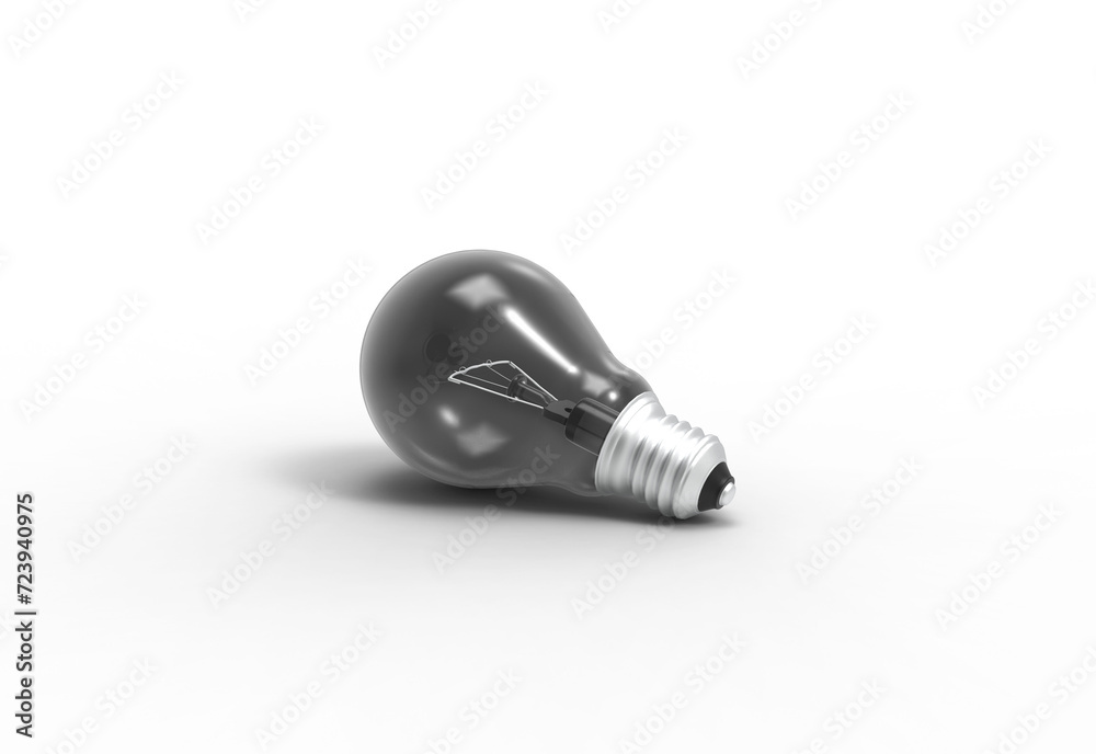 Bulb side view with shadow 3d render Bulb side view with shadow 3d render