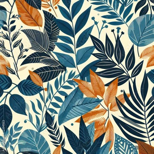 seamless pattern with leaves