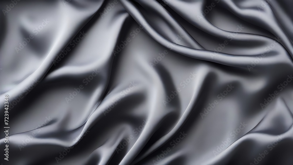 A black satin texture that is a panoramic background of black colored black fabric silk with a beautiful and natural blurred pattern A black satin texture that is a panoramic background of black colored black fabric silk with a beautiful and natural blurred pattern